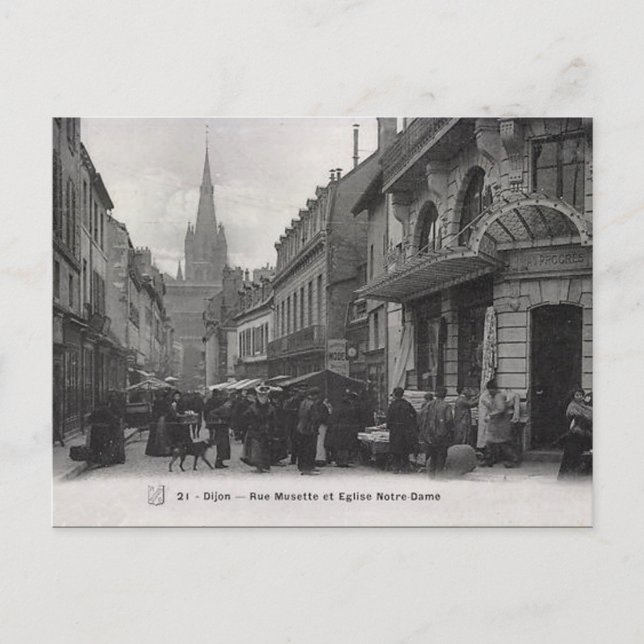 Ancienne carte postale - Rue Musette, Dijon, Franc (Devant)