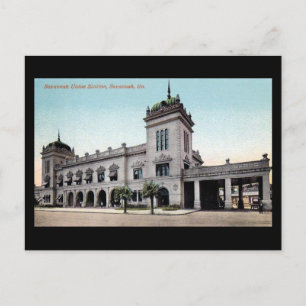 Ancienne carte postale - Savannah Union Station