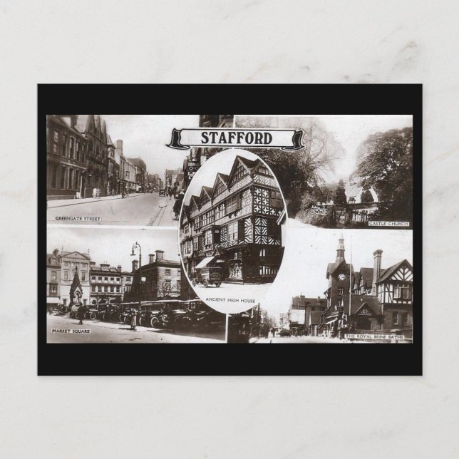 Ancienne carte postale - Stafford, Angleterre (Devant)
