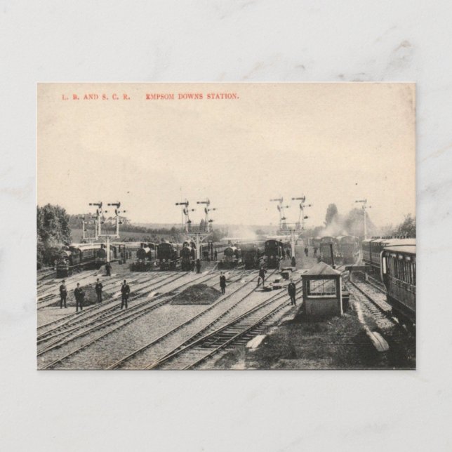 Ancienne carte postale - Station Epsom Downs (Devant)