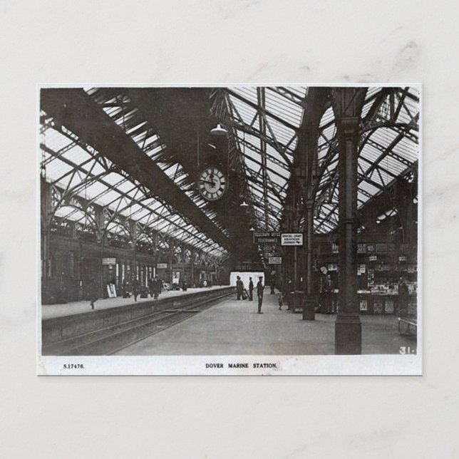 Ancienne carte postale - Station maritime de Dover (Devant)