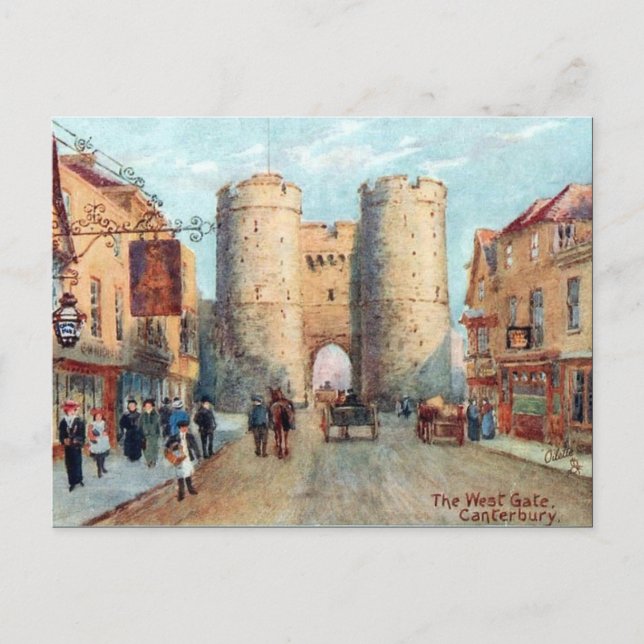 Ancienne carte postale - The West Gate, Canterbury (Devant)