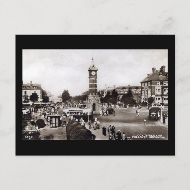 Ancienne carte postale - Tour d'horloge Skegness (Devant)