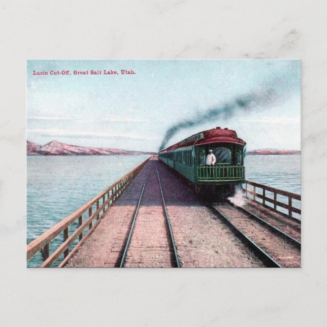 Ancienne Carte Postale - Train, Grand Lac Salt, Ut (Devant)