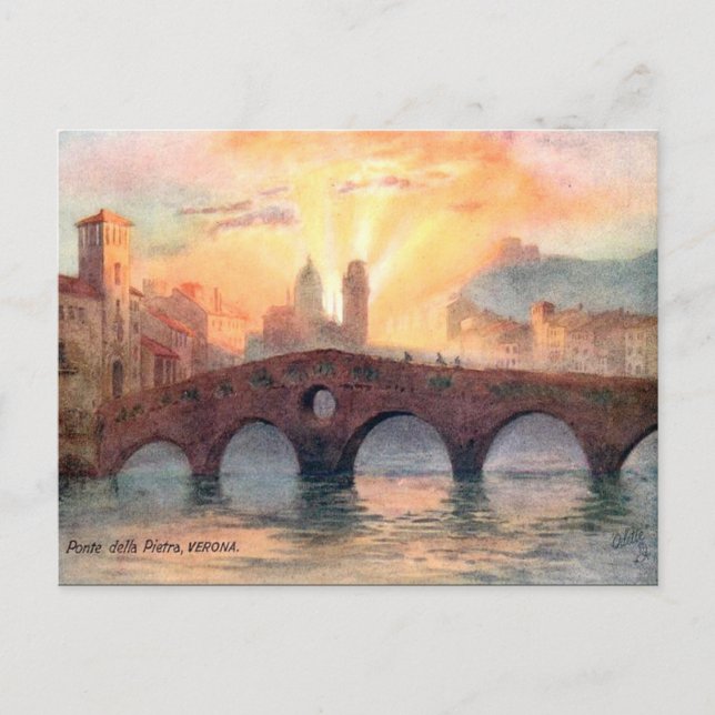 Ancienne carte postale - Vérone, Italie (Devant)