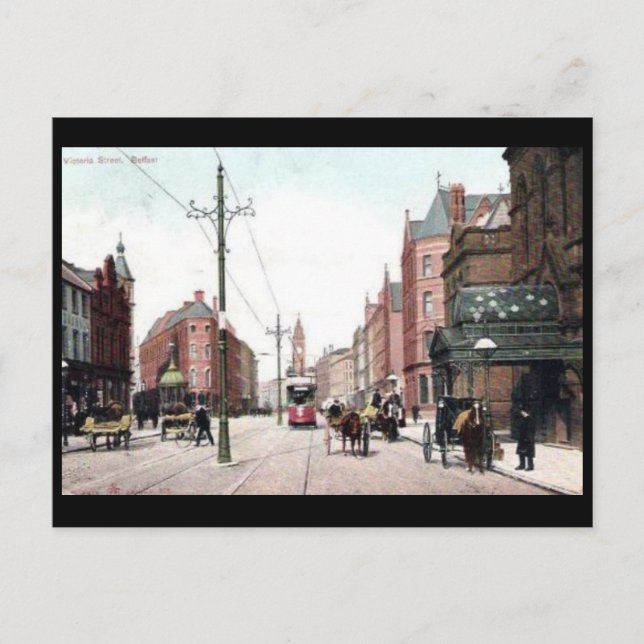 Ancienne carte postale - Victoria St, Belfast (Devant)