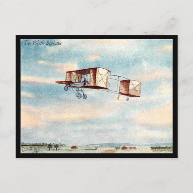 Ancienne carte postale - Voisin Biplane (Devant)