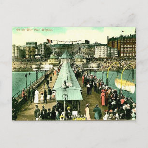 Ancienne carte postale - West Pier, Brighton, Suss
