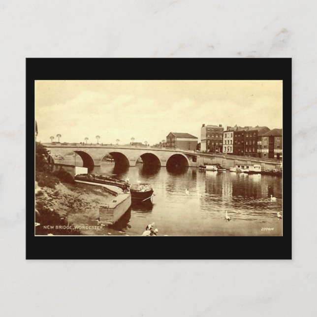 Ancienne carte postale - Worcester, Nouveau pont (Devant)