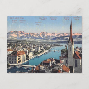 Ancienne carte postale - Zurich, Suisse
