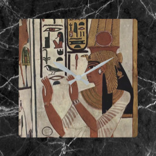 Ancienne déesse d'Egypte Carré Horloge murale