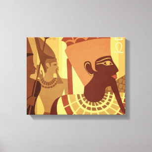 Ancienne Egypte Brown Vintage toile d'or Imprimer