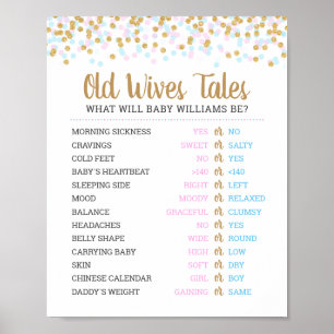 Ancienne Femme Contes Bébé Genre Révéler Poster du