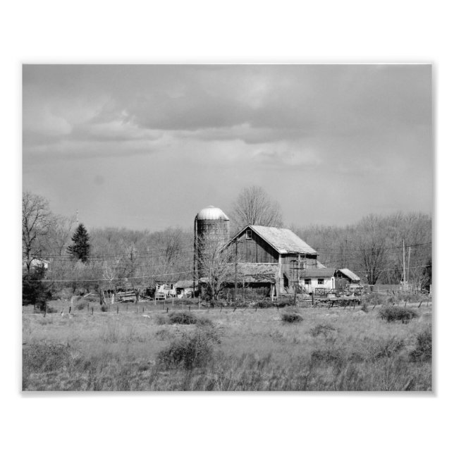 Ancienne grange 10x8 Photographie noir et blanc (Devant)
