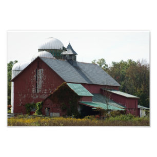 Ancienne grange rouge 12 x 8 Photographie Imprimer
