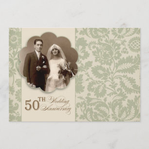 ancienne invitation de 50e anniversaire avec photo