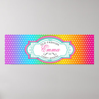 Ancienne mode Bonbon sucré Shoppe Bannière Poster