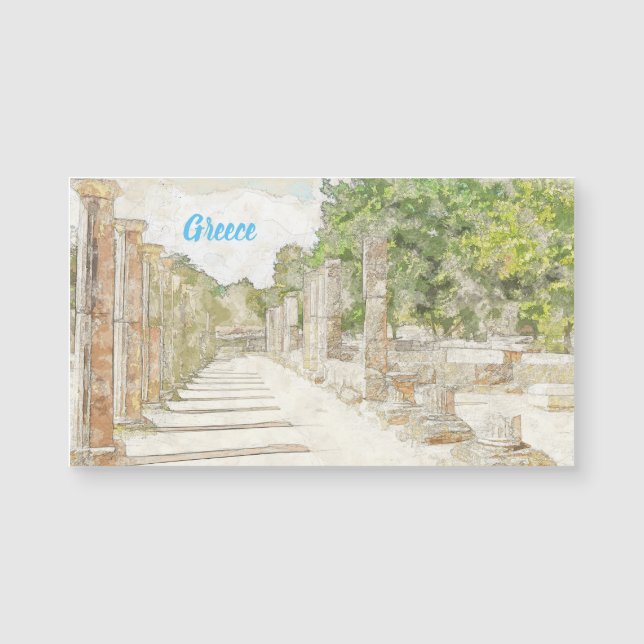 Ancienne Olympia Ruines Sketch - Art Vintage voyag (Devant)