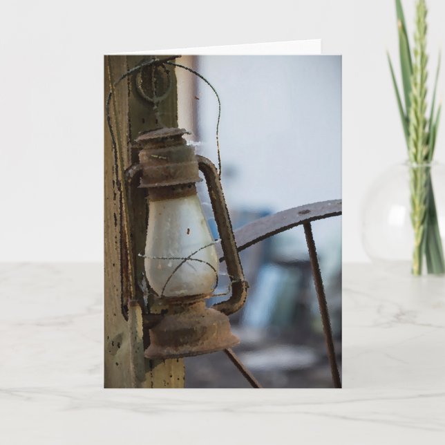 Ancienne Roulette en Wagon Rusty Carte de voeux (Devant)