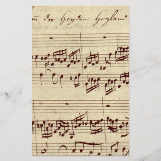 Anciennes notes de musique - Partition de Bach (Devant)