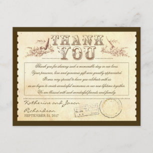 anciens billets de remerciement vintage - cartes