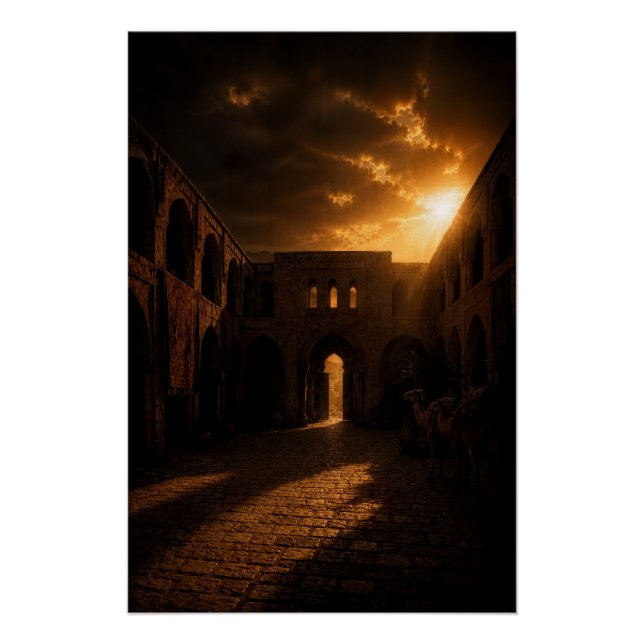 Ancient Caravanserai Sunset Poster (Devant)