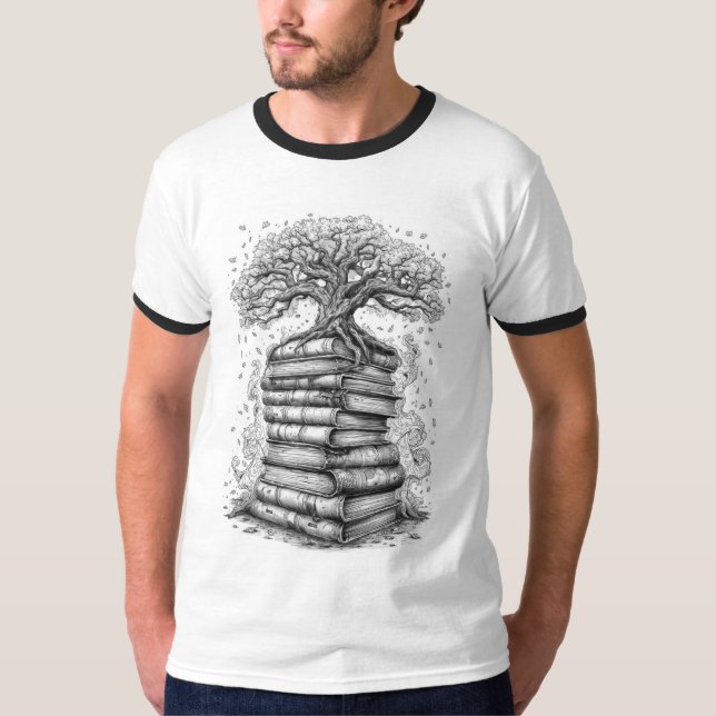 Ancient Tree of Knowledge Ink Graphic T-Shirt (Devant)