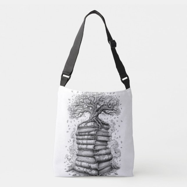 Ancient Tree of Knowledge Ink Graphic Tote Bag (Devant)