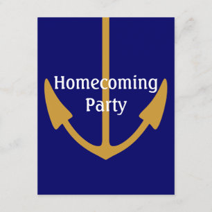 Ancrage d'or sur les invitations du Navy Blue Nava