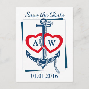 Ancrage nautique Enregistrer la date cartes postal