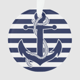 Ancre acrylique bleue de l'ornement de Noël autiqu