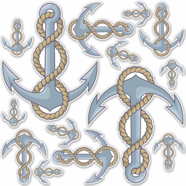 Ancre avec Stickers Contour Set Icon (Devant)