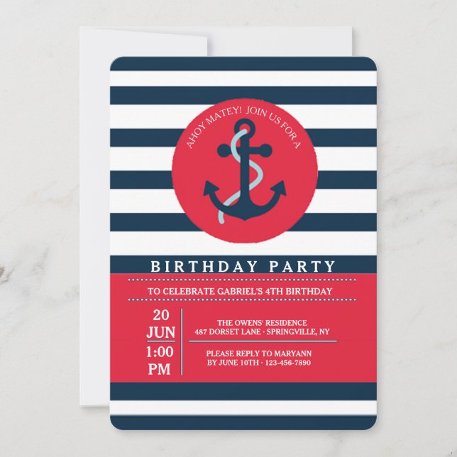 Ancre Bay Invitation (Devant)