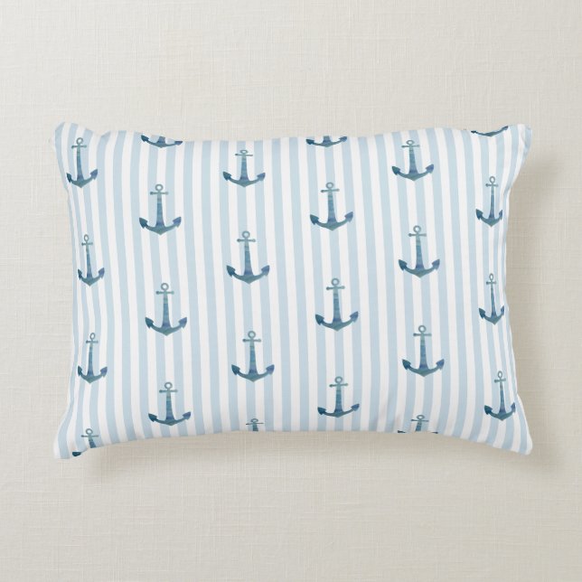 Ancre Bleu Coussin nautique (Devant)