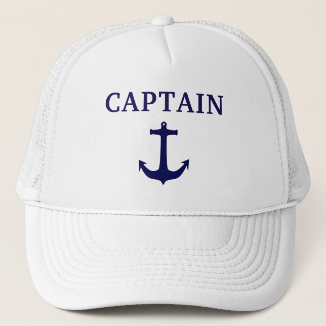 Ancre bleu marine Casquette du capitaine (Devant)