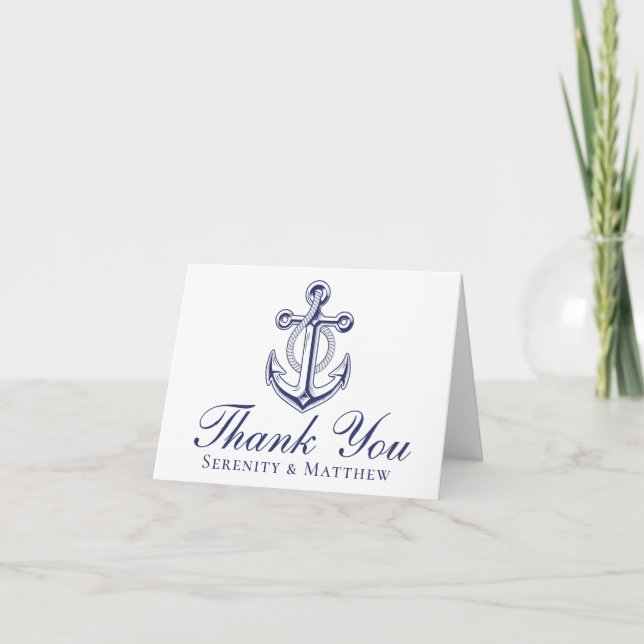 Ancre bleu marine Merci Mariage (Devant)