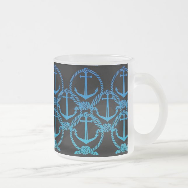 Ancre bleu marine Motif Frosty Mug (Droit)