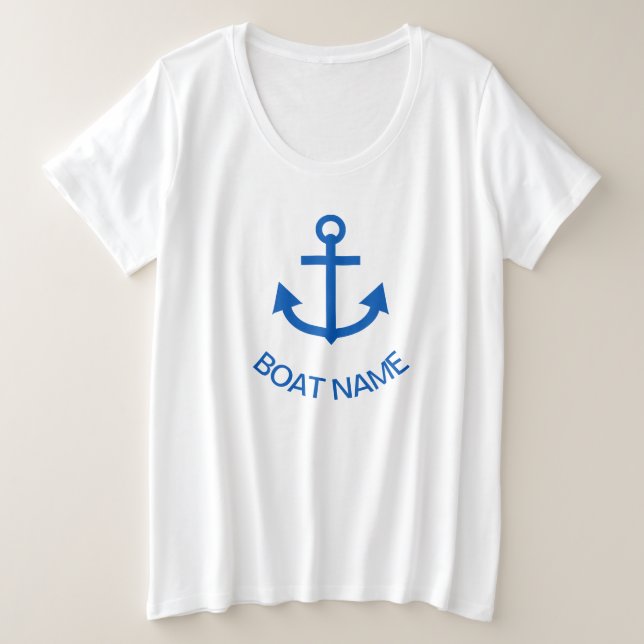 Ancre Bleu Personnalisé Votre Nom De Bateau (Design devant)
