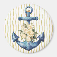 Ancre bleue avec aimant Rose crème