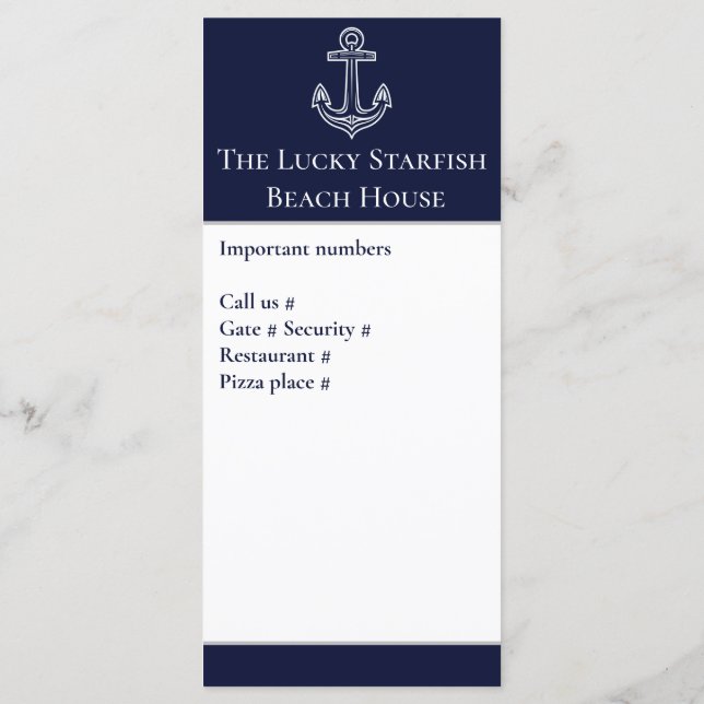 Ancre Bleue de la Marine Nautique Crépuscule Monog (Dos)