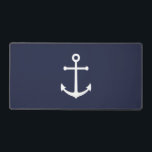 Ancre bleue marine<br><div class="desc">Souris minimaliste moderne avec ancre blanche sur arrière - plan bleu marine.</div>