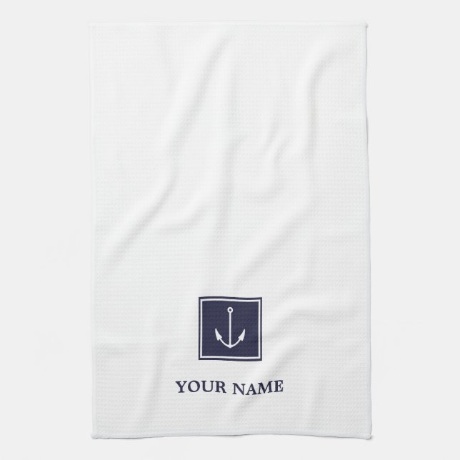 Ancre Bleue Marine Blanche Serviettes de cuisine p (Vertical)
