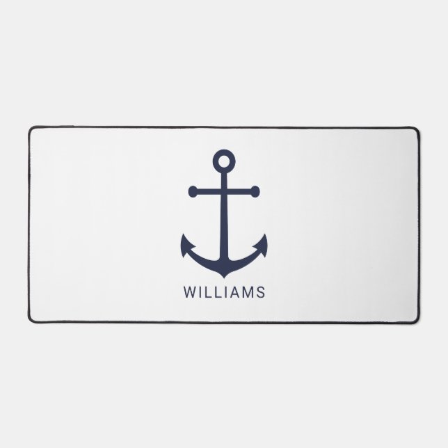 Ancre bleue marine et nom personnalisé (Recto)