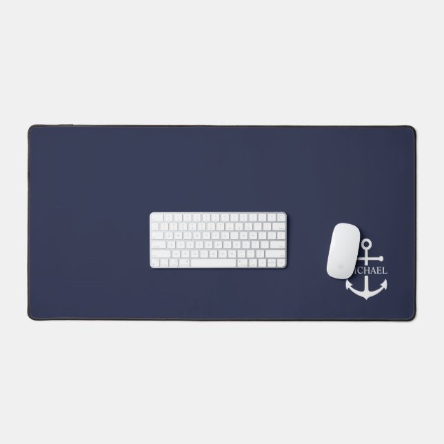 Ancre bleue marine Nom personnalisé (Clavier et souris)