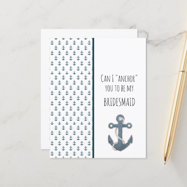 Ancre Bleue Serez-Vous Ma Femme D'Accueil (Devant/Arrière en situation)