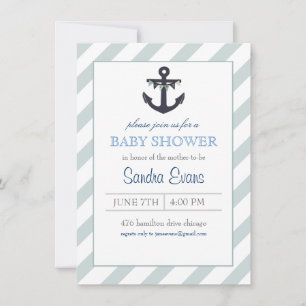 Ancre Blue Ahoy Invitation Baby shower