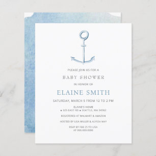 Ancre budgétaire Baby shower bleu nautique Invitat