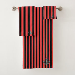 Ancre de bande noire rouge marine