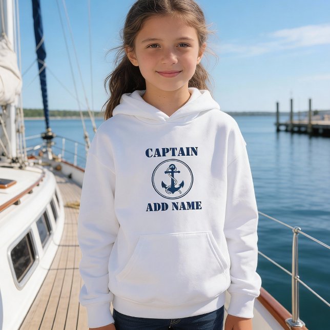 Ancre de bateau bleu marine avec corde et nom/rang (Créateur téléchargé)