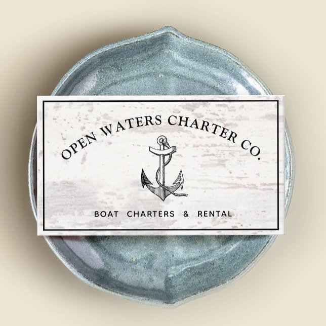 Ancre de bateau maritime Carte de visite de bois r (Créateur téléchargé)